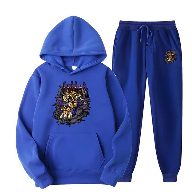 Готический ретро с принтом свирепого тигра для женщин, весна и осень, новый оригинальный дизайн, комплект с капюшоном, чистый хлопок, свободный уличный