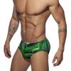 UXH Men's Green Leaf Print Triangle Bikini Swim Trunks - Trendy and Sexy