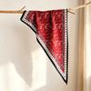 Japanese and Korean atmosphere, big triangular silk scarf, female cashew nut silk scarf, versatile decorative headscarf, multi-purpose fart curtain l