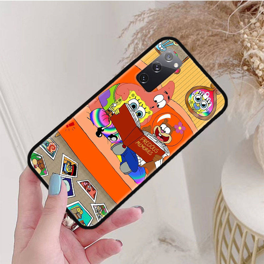 Черный чехол для Samsung Note 20 Lite S24 Ultra S23 A03 A05 A06 A11 A71 A15 A16 A13 A24 A25 A33 A52 A53 A50 M55 M35 Plus S-42 Губка Боб Друг