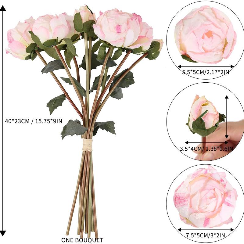 2 букета, винтажные пионы с длинным стеблем, шелковые цветы для свадебного украшения, букет невесты, цветы, поделки, цветочная композиция