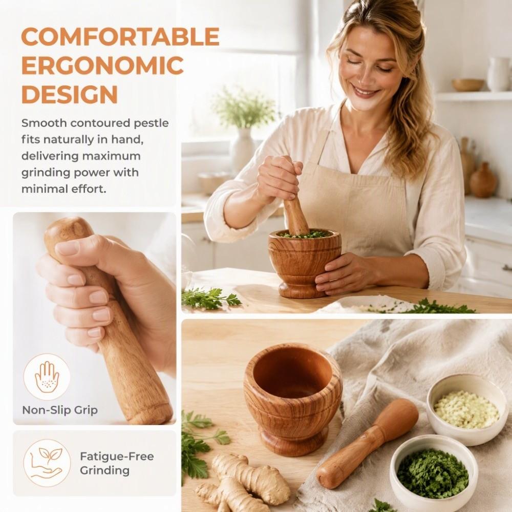 PP Spice Grinder Bowl Lightweight Design Manual Pestle Set Mortar and Pestle Set Spice Grinding