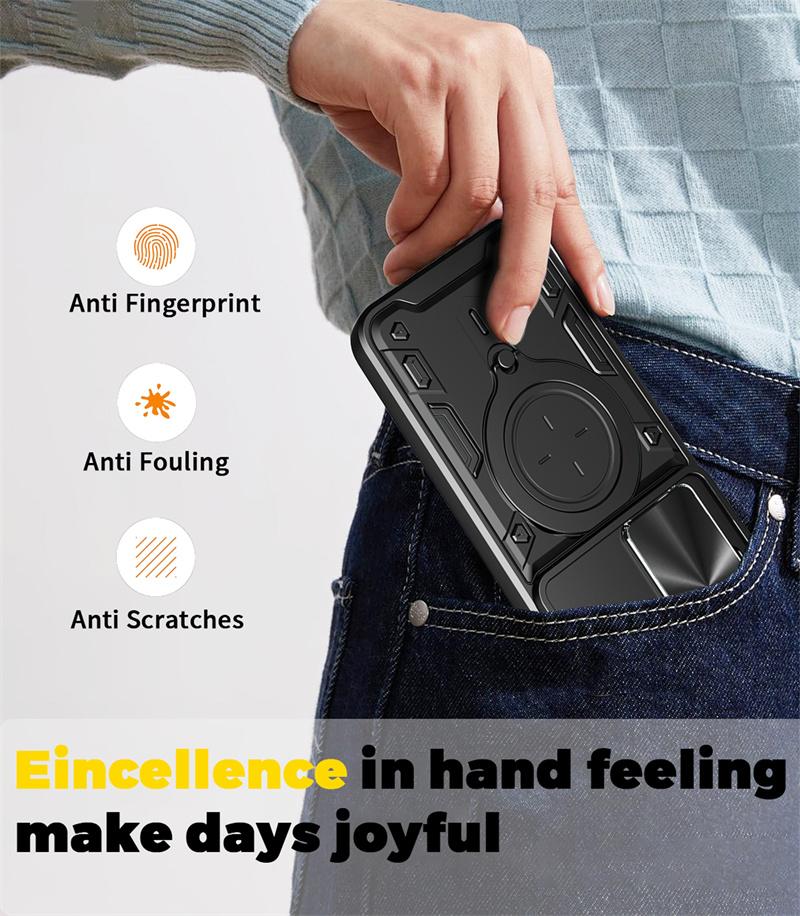 For Redmi 15 4G 171mm Case Magnetic Holder Ring Armor Shockproof Cover for Redmi15 Redmy 15 4G Slide Camera Protect Funda