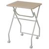 Folding Mini Table with Natural 50cm W X 44cm D X 71cm H Casters, Maple/Ivory, MST-5040(NM/IV),