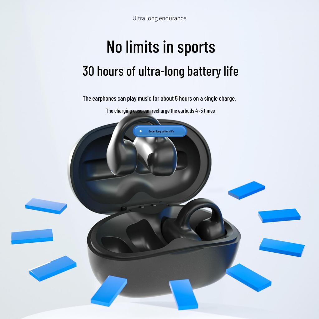 Спортивные Bluetooth-наушники I113: Беспроводная костная проводимость, Крепление-клипса, Комфортное длительное ношение, Без боли.