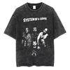 s Alternative Rock Band System of A Down Washed Vintage Tshirts Men Women Fashion Oversized T Shirt Male Casual Cotton Tshirt