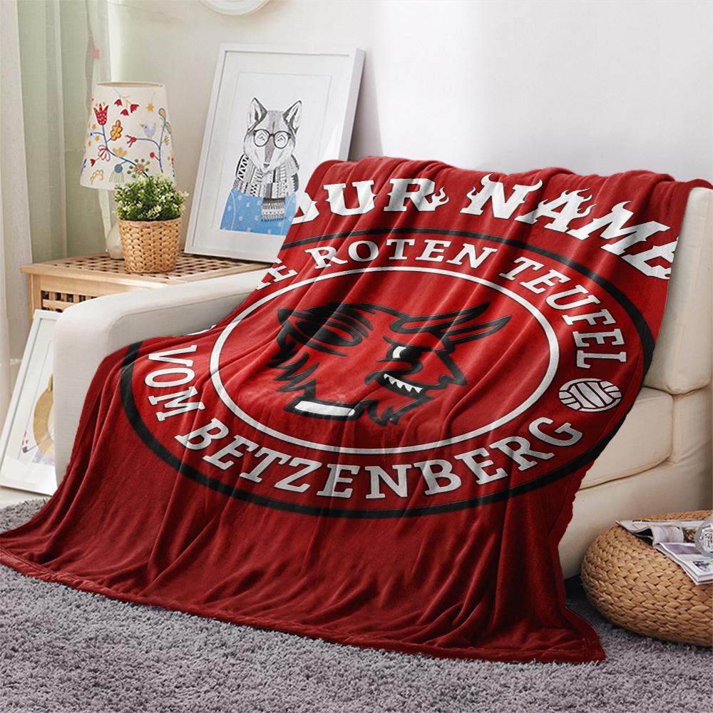 1PC Custom Name Kaiserslautern Patterned Flannel Blanket Suitable For All Seasons for Home Decor Warmth and Comfort Gifts Holiday Present_xia