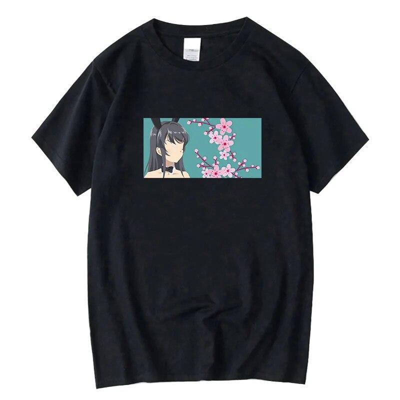 Новая сексуальная футболка с кроликом, аниме, хентай, Kawasaki Mai Sakurajima, Waifu, Япония, Harajuku, Harajuku, рубашка унисекс, новинка