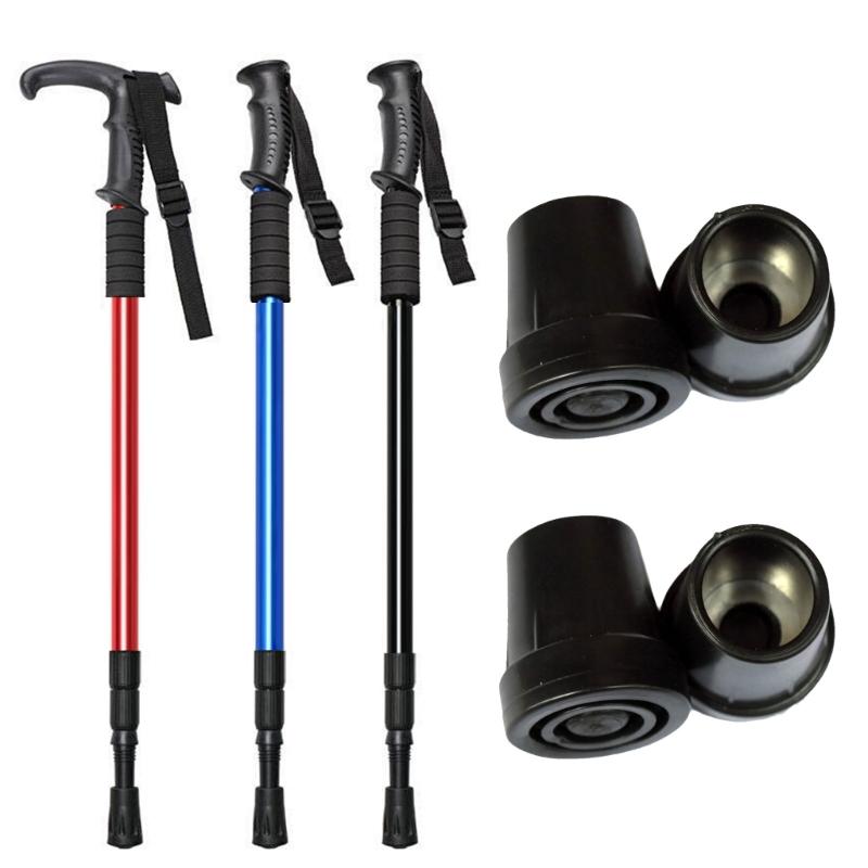 4Pcs Walking Stick Pad Buffers Trekking Poles Cane Tip Protector Hiking Poles Tip Nonslip Foot Cover Hiking Accessories