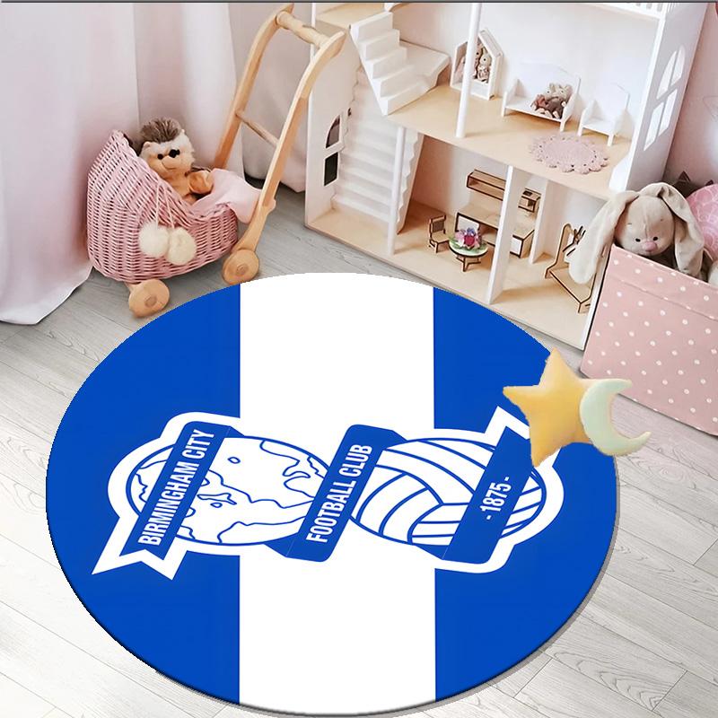 1PC round rug Birming-ham Football Club Printed Round Area Rug ,Rug For Home Office, Round Chair Rug, Decorative Carpet Fan gifts Christmas gift