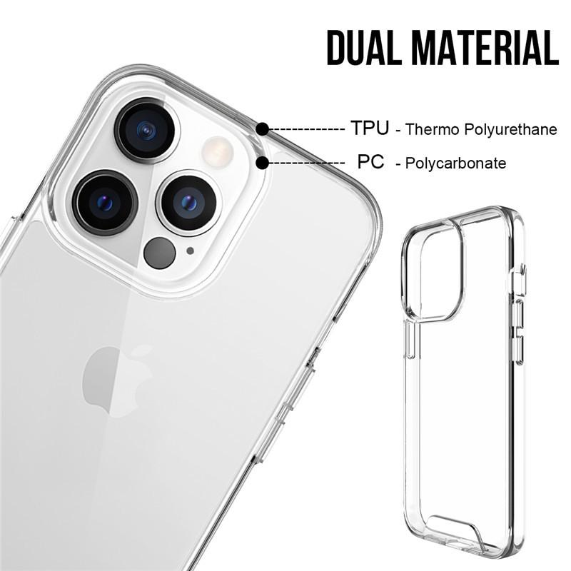 Прозрачный чехол Space с мягкими краями для мобильного телефона Apple 15ProMax с гальванизированными кнопками