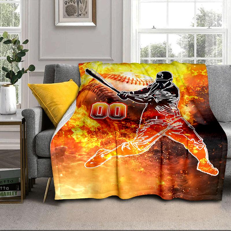 Baseball Fire Power Blanket Flannel Blanket for bed, sofa, Camping, Hiking, Picnic Essentials, gift for family Fan gifts