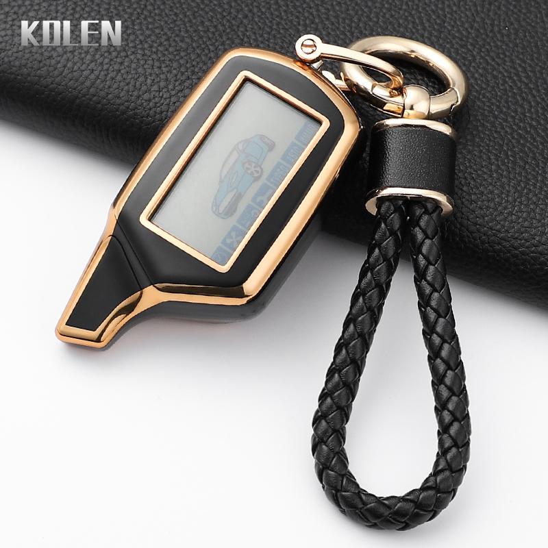 Модный чехол-брелок из ТПУ для автоключа, подходит для Starline B9 B91 B6 B61 A91 A61 V7 Русская двусторонняя версия, ЖК-дисплей, Защитный брелок для автосигнализации