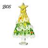Office Holiday Table Decor Hand Blown Glass Christmas Tree Figurine, Mini Tabletop Small Gifts Xmas Ornament, Handmade Desktop Decoration Unique