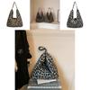 Vintage Chic Leopard Print Shoulder Bag For Women Spacious Crossbody Tote In Black And Brown