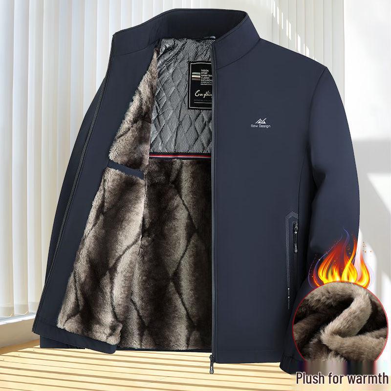 Spring & Autumn Stand-up Collar Jacket for Middle-Aged Men: Versatile Lightweight Business Casual Coat