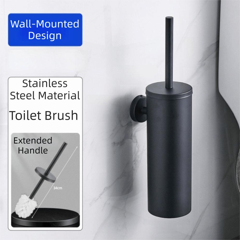 Wall Mounted Toilet Cleaning Brush Stainless Steel Bathroom Cleaning Tool Bathroom