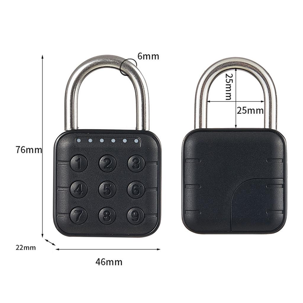 6 Digit Password Lock Electronic Combination Lock IP67 Waterproof Padlock for Luggage Locker