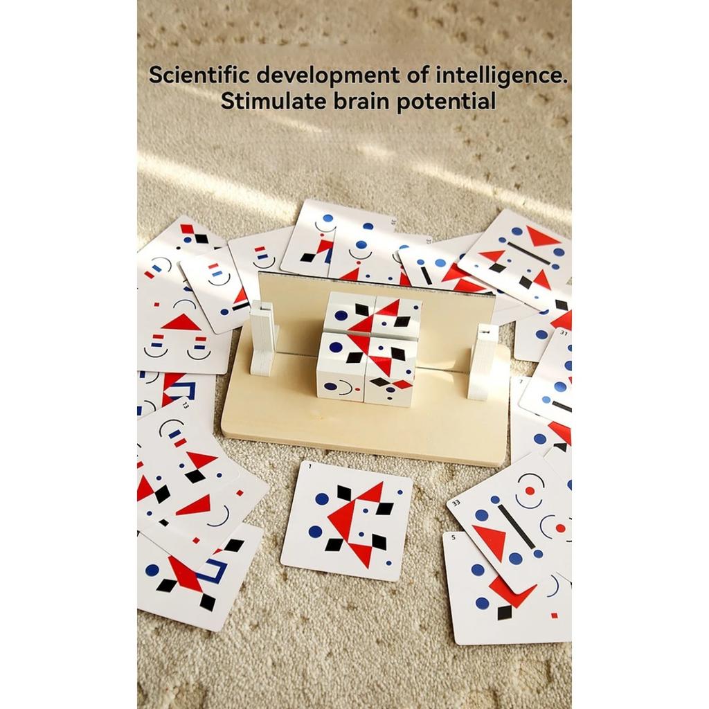 Kids 3D Mirror Imaging Puzzle Montessori Space Logical Thinking Trainting Matching Intellectual Game Parish Learn Resources Toys
