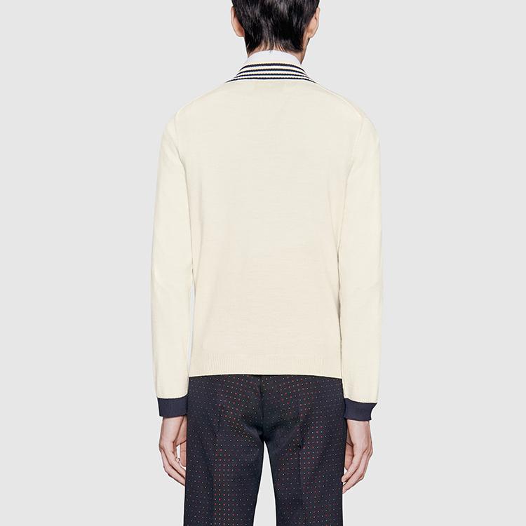 GUCCI Sweaters Men's Ecru V-neck Moderate Other 496442-X9I00-9515