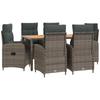 Outdoor Table Set 7 Pieces Light Gray and Dark Gray