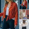 Ladies Fall Spring Coat Fringe Tassel Solid Color Long Sleeve Notch Collar Cardigan Slim Fit Short Type Lady Jacket