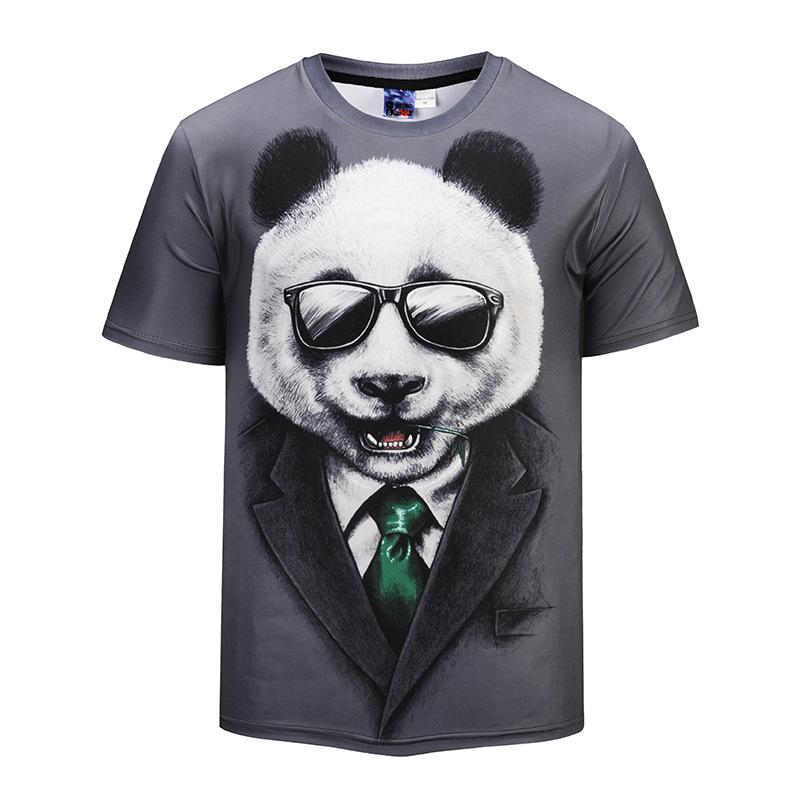 Fashion Tee Top Sleeve Round Suit Tie 3D T-Shirt