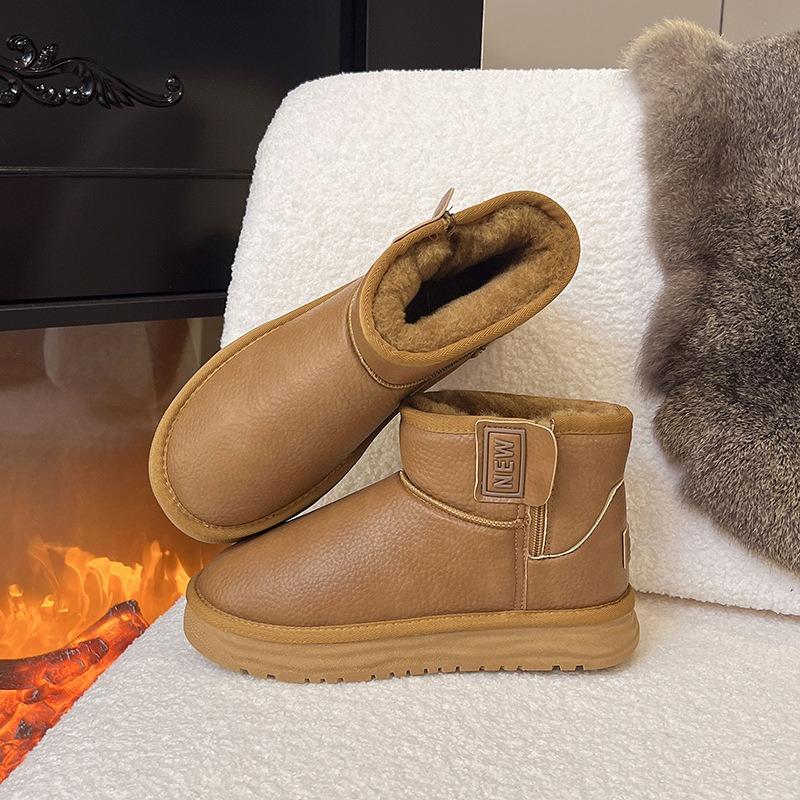 Thick-soled Snow Boots Women's Cotton Shoes, Winter Velvet Thickened Warm Waterproof and Non-slip Short Tube