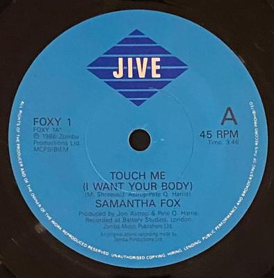 7-дюймовая пластинка SAMANTHA FOX - Touch Me (Я хочу твое тело) FOXY1 Jive 1986 Великобритания Танцевальная и электронная музыка Б/у