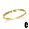 Open Vintage Cute Colorful Cubic Zirconia Copper Gold Plated Anti Tarnish Fashion Jewelry Bracelets & Bangles Link for Women