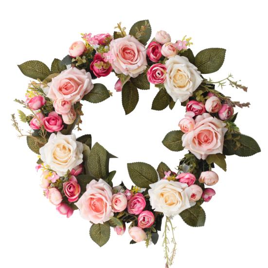 35cm Flower Rose Merry Christmas Garland Wreath Home Party Door Hanging Decor