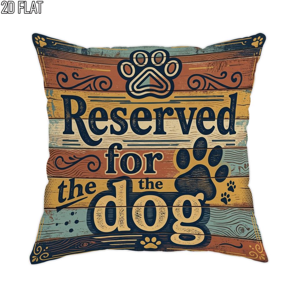 1pc, Dog Lover Rustic Style Pillowcase, Brown-Beige, Comfortable Decorative Pillow Cover, Single-Sided Print, Suitable for Living Room, Bedroom, Sofa