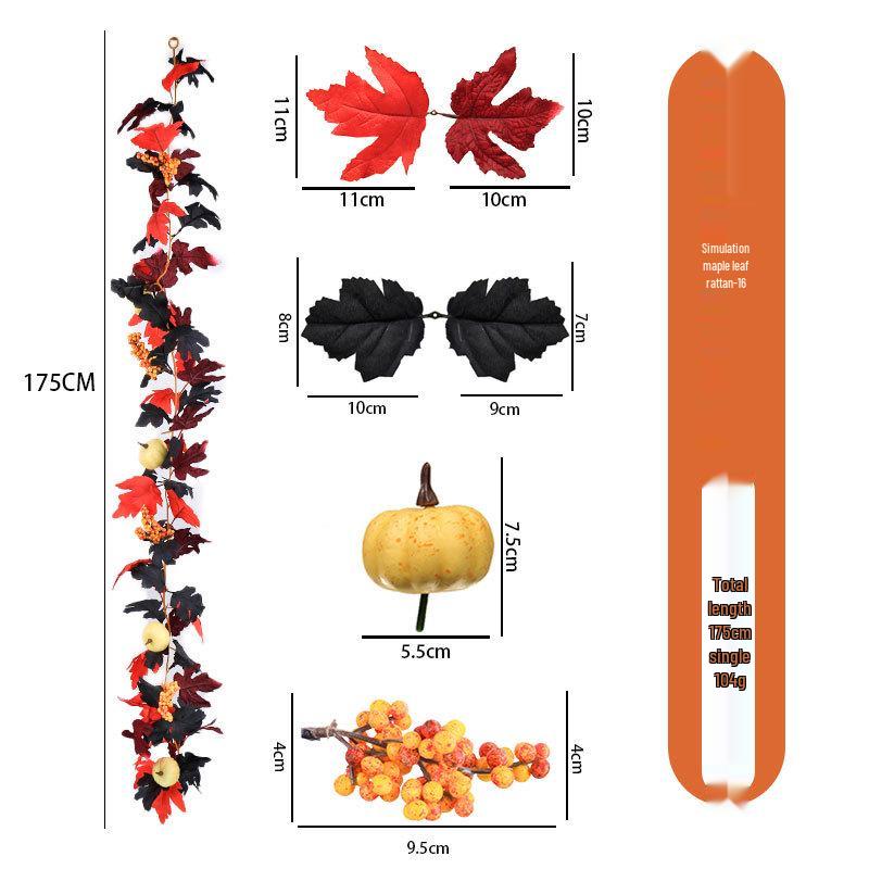 Autumn Maple Leaf Vine for Thanksgiving, Halloween & Christmas Decor