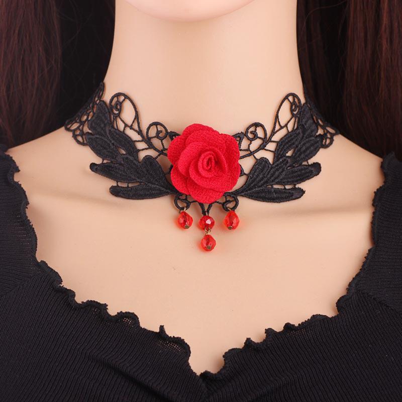 Lace Choker Necklace for Women - Versatile Clavicle Chain with Fake Collar Accessory