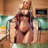 1 шт. Модный женский фартук с принтом бикини, водонепроницаемый кухонный фартук из полиэстера с забавным дизайном, идеальный рождественский подарок для всей семьи