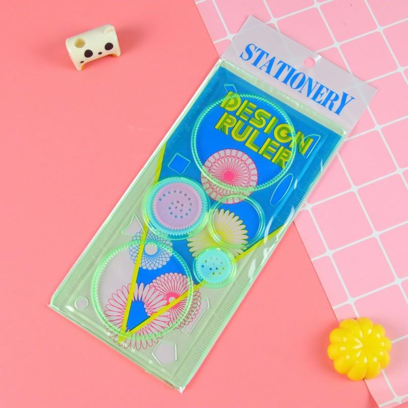 Геометрия Спирограф Набор Линеек-Трафаретов для Рисования Творческие Арт-Поделки Рисование Детская Образовательная Игрушка Подарок Шаблон Линейка
