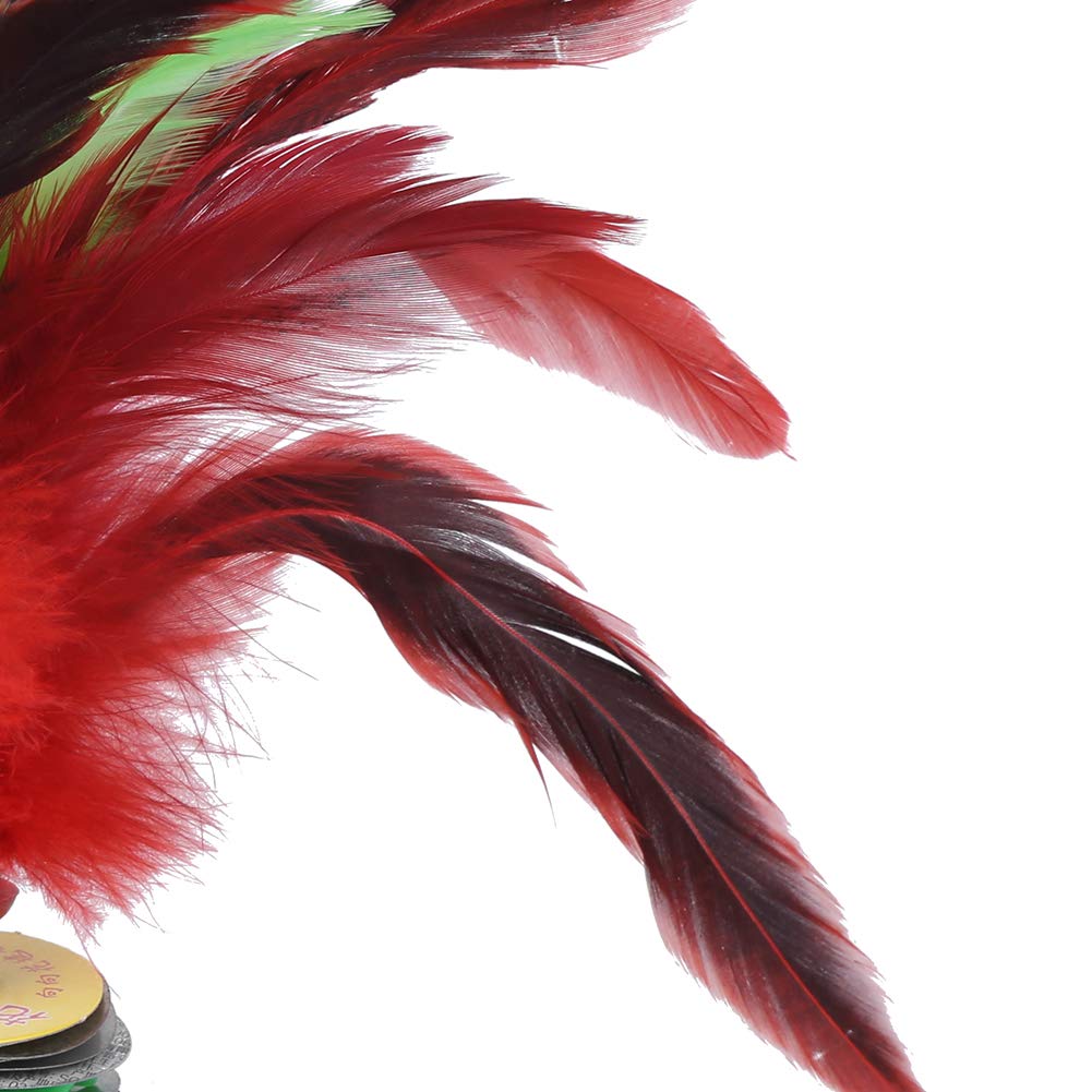 Set of 5 Feathered Foot Kick Shuttlecocks with Rubber Vivid 20cm Indiaca Dacau Shuttlecocks Base, Colors,