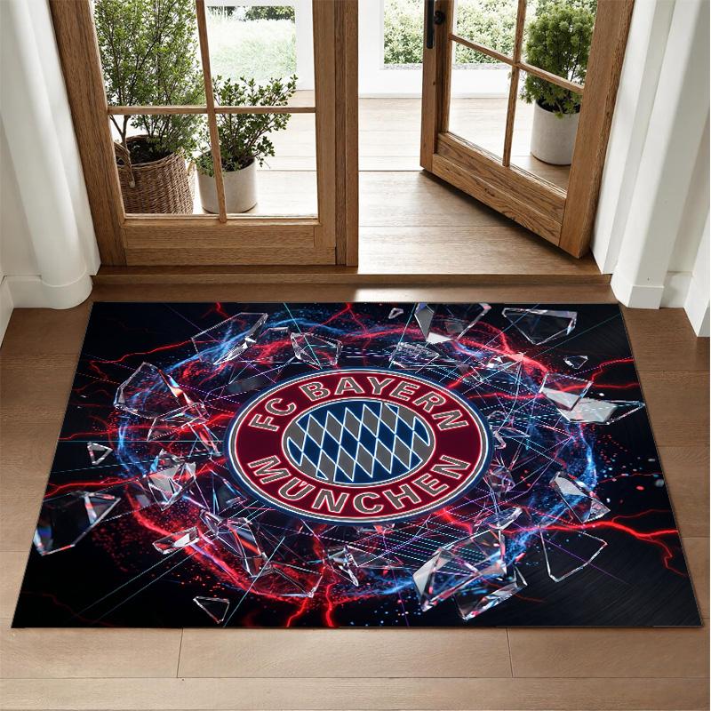 Bayern Munich Design Crystal Velvet Rug Soft Decorative Mat for Bedroom Entrance