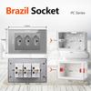 Glass Panel Brazil Registered Jack Dual Usb C- Type Light Switch Office Wall Power Socket 118 * 72mm Grey Fiberglass 20a 10a