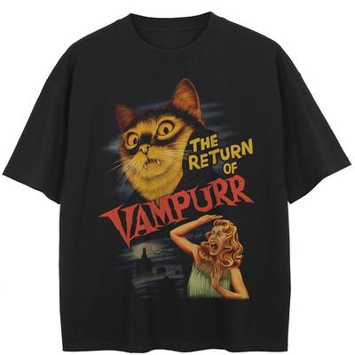Уличная черная футболка с рисунком Vampurr, хлопковые топы унисекс, футболки, летняя футболка с короткими рукавами
