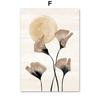 Abstract Wall Art Canvas Painting Posters and Prints Boho Leaves Sun Flowers Plant Nature Wall Pictures for Living Room Decor