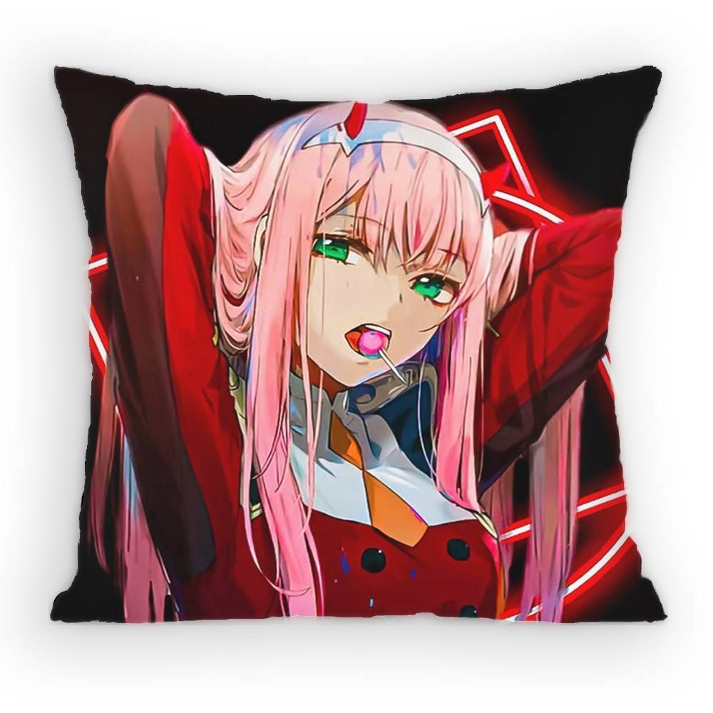 Подушка с изображением девушки из аниме Darling In The Franxx, наволочка, защита от пылевых клещей, невидимая молния, шелковистая, чехол для диванной подушки для спальни