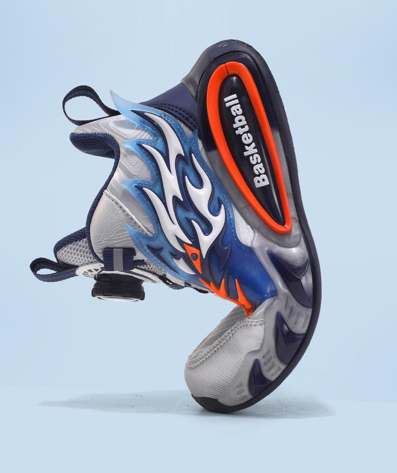 Трендовые кожаные баскетбольные кроссовки для мальчиков Осень/Зима 2025 - Прочные, Нескользящие, Мягкая подошва для детей