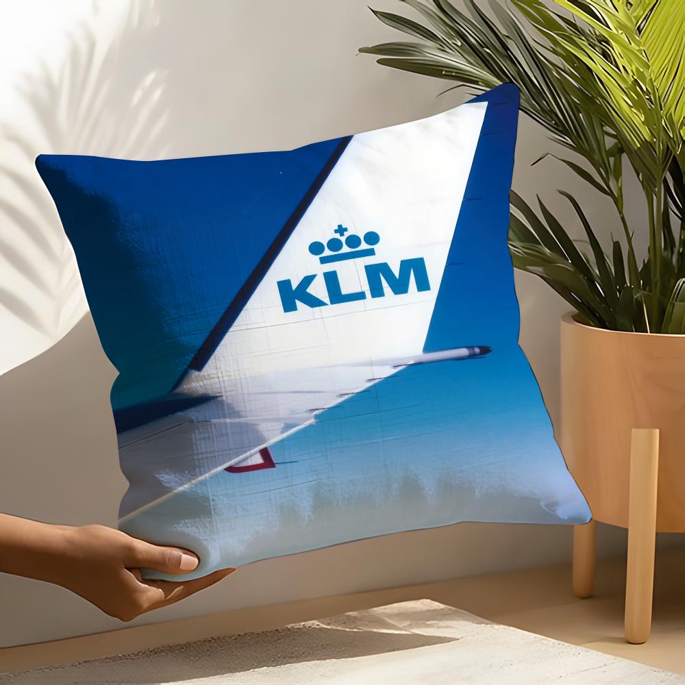 Famous Royal Dutch KKLM Airlines Pillow Case Linen Cushion Covers For Decorative Sofa Home Pillows Case Car Chair Pillows Cases