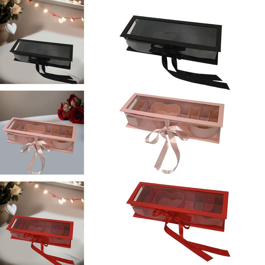 Заполняемые буквы с видимой прозрачной крышкой Декор на день матери Пустая подарочная коробка для цветов для шоколада Валентинки Подружка невесты Сделай сам