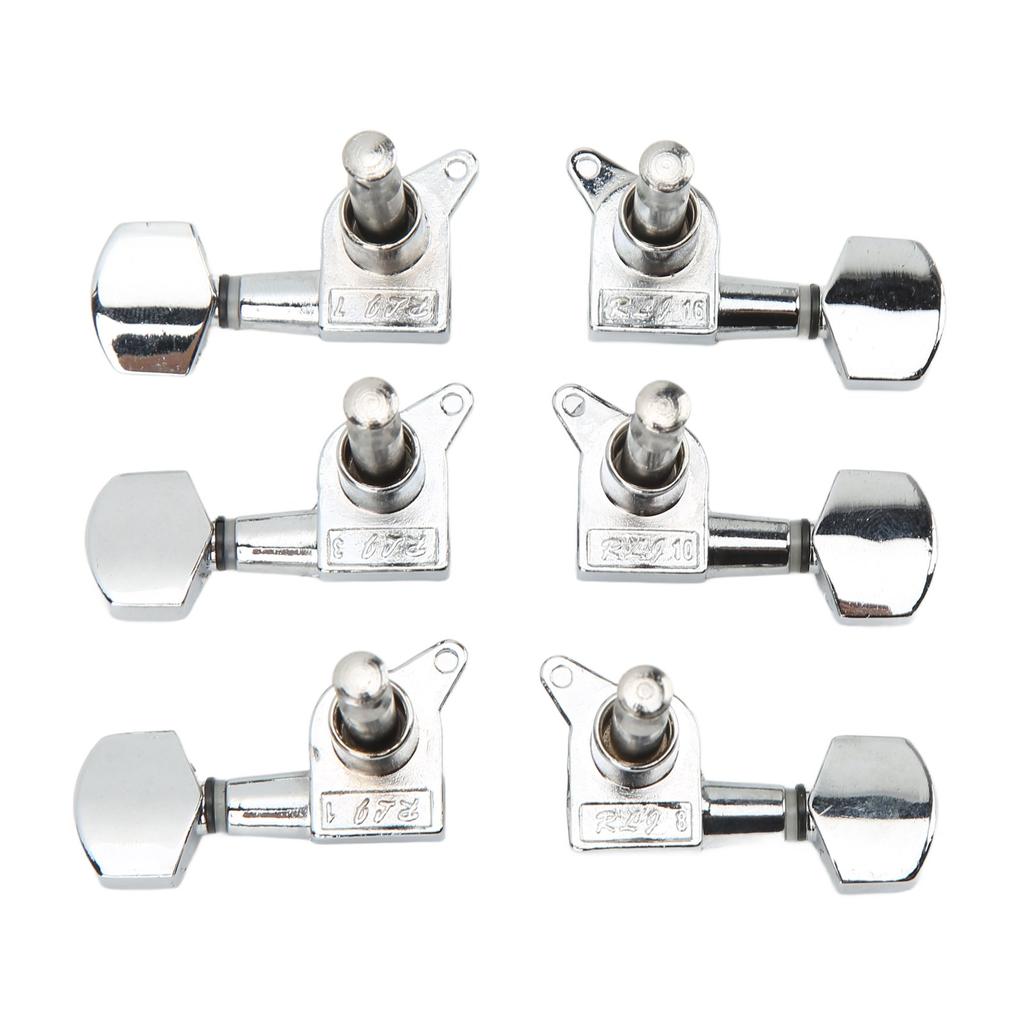 Small Square Fully Enclosed Locking Tuners 3L 3R Metal String Tuning Pegs Guitar Accessories Silver