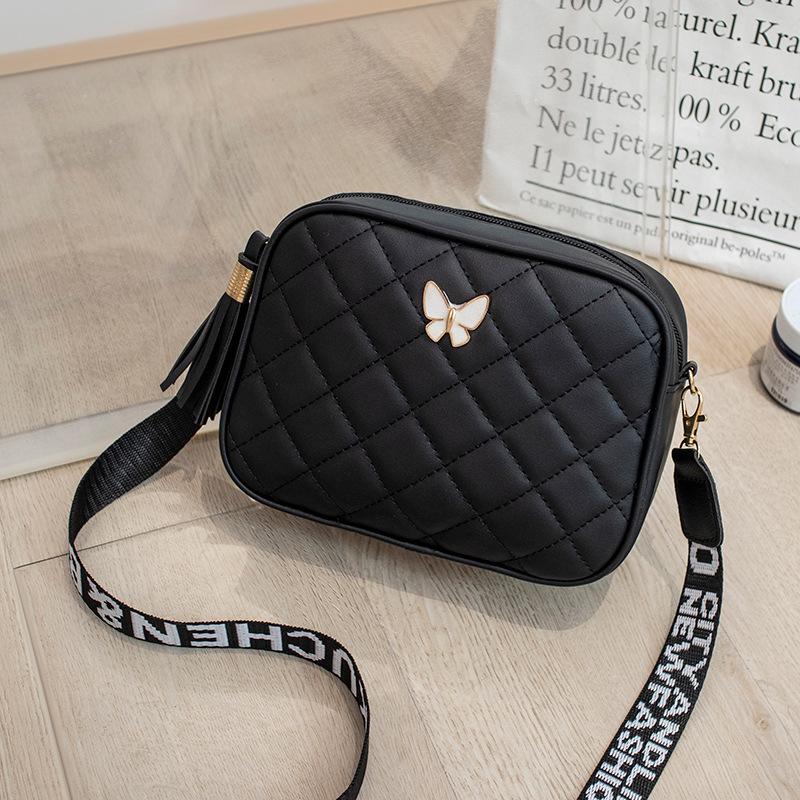 Butterfly Diamond Square Bag for Women Leather Shoulder Crossbody Bags Casual Messenger Bag