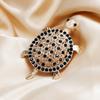 Luxury Delicate Zircon Turtle Brooches For Women Exquisite Rhinestone Shiny Tortoise Pins Party Sea Animal Jewelry Gifts