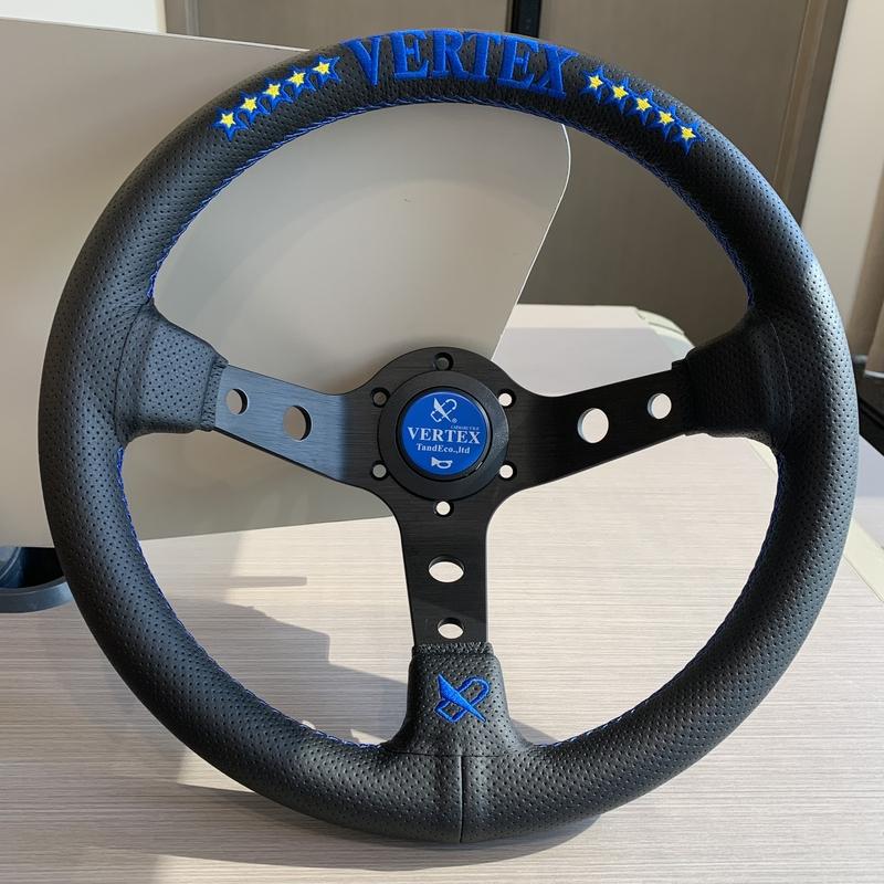 Vertex Cars Универсальный Руль Кожа Алюминиевый Сплав Вышивка Гоночный Дрифт Аксессуар Автозапчасти Игровой Руль
