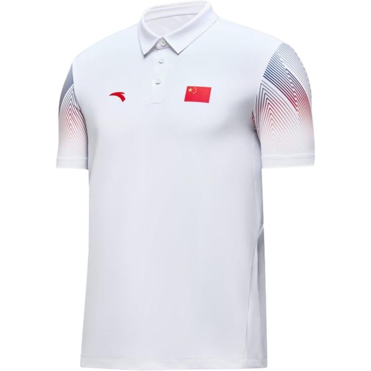Anta Training Series Sport Casual Simple Color Block Pullover Short Sleeve Polo Shirt Unisex Polo Shirts Snow-White 452430104-1